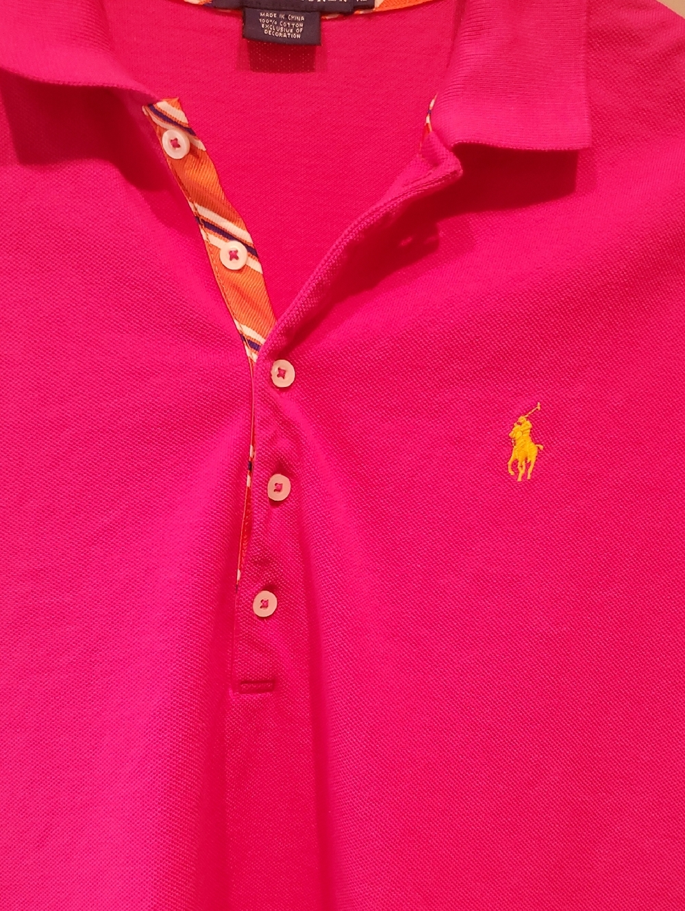 Ralph Lauren Pink Button-Down Polo with Yellow Pony - Picture 3 of 7